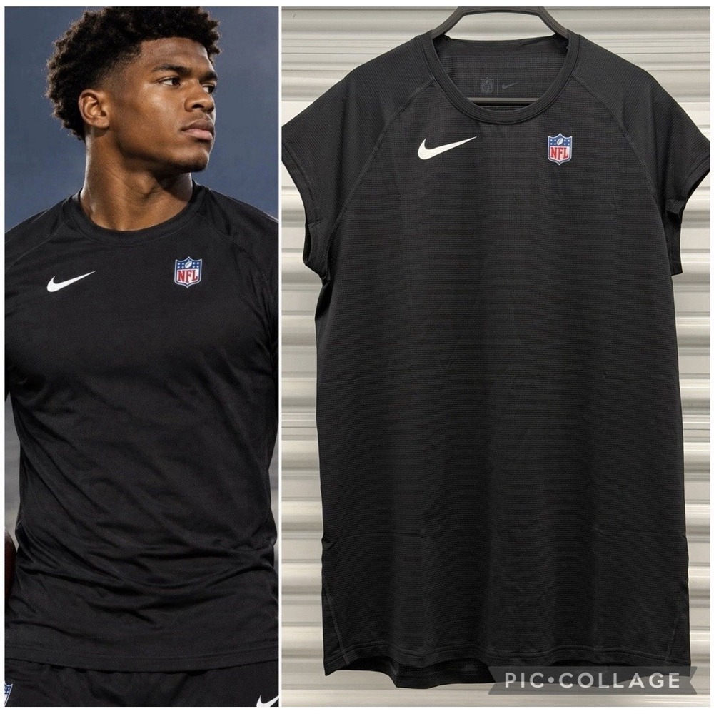 Nike NFL On Field Player Issued Dri-Fit 1/2 Sleeve Shirt Mens Size Medium Black